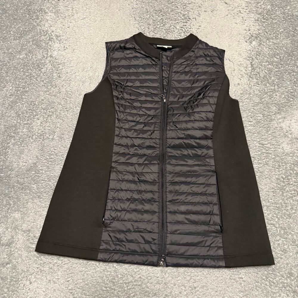 J Jill Puffer Vest Jacket Womens Small Black Outdoor